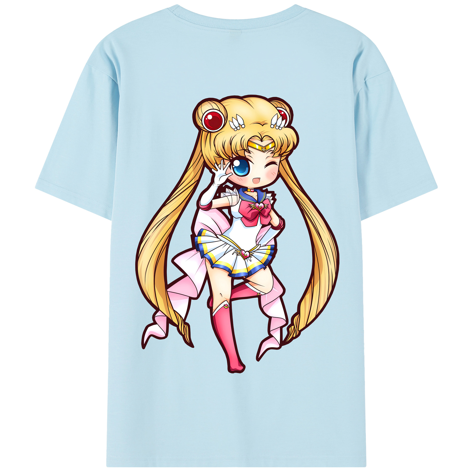 （画像用） 美少女戦士セーラームーン 月野 うさぎ つきの うさぎ Sailor Moon Tsukino Usagi 綿100％半袖Tシャツ（背面プリント）